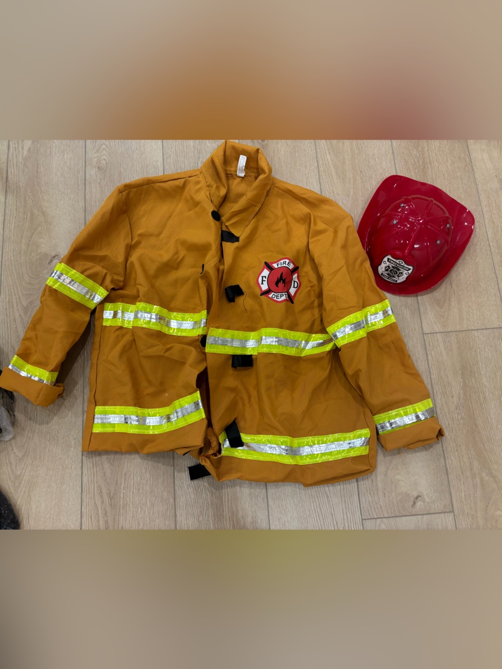Halloween Firefighter Costume Jacket in Orange with Reflective Trim